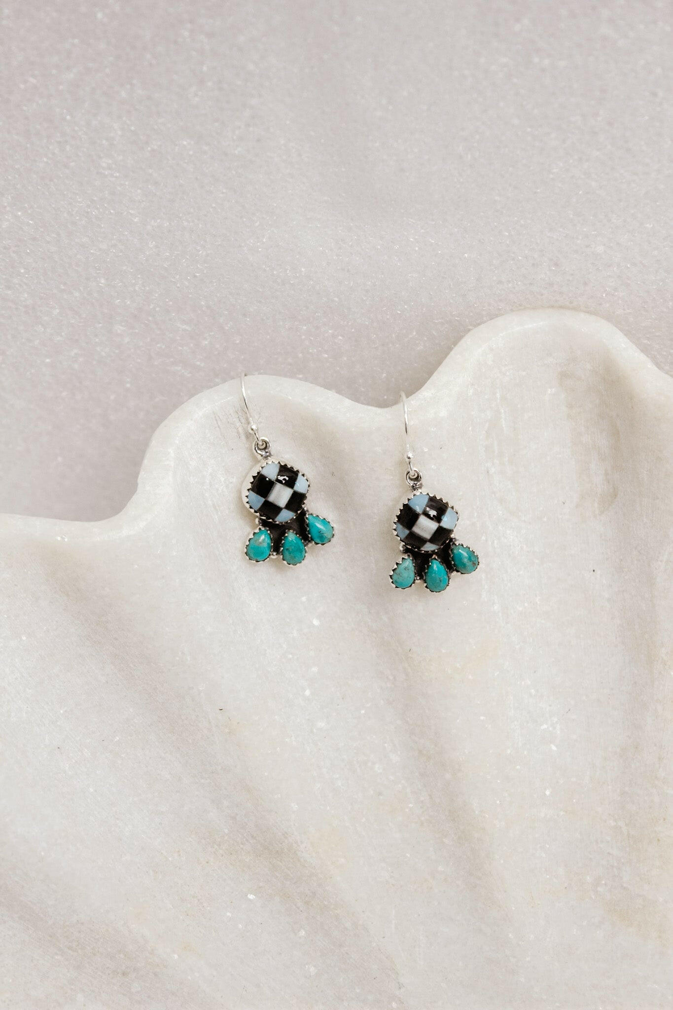 Checker & Stone Clove Earrings | By KKB-Drop Earrings-Krush Kandy, Women's Online Fashion Boutique Located in Phoenix, Arizona (Scottsdale Area)