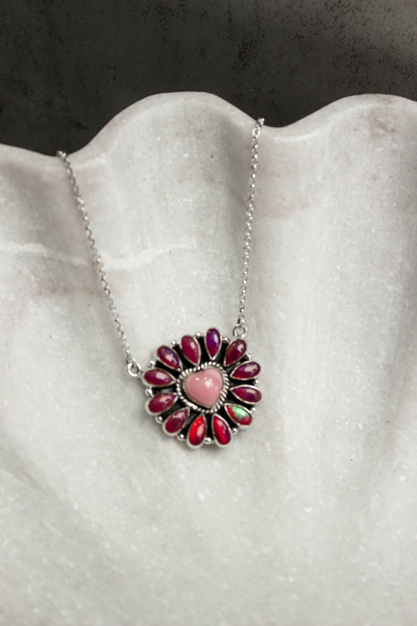 Hearts and Mixed Stone Sterling Silver Necklaces & Rings-Chain Necklaces-Krush Kandy, Women's Online Fashion Boutique Located in Phoenix, Arizona (Scottsdale Area)