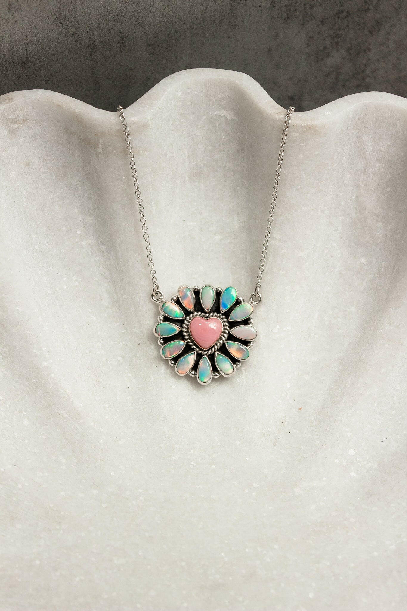 Hearts and Mixed Stone Sterling Silver Necklaces & Rings-Chain Necklaces-Krush Kandy, Women's Online Fashion Boutique Located in Phoenix, Arizona (Scottsdale Area)