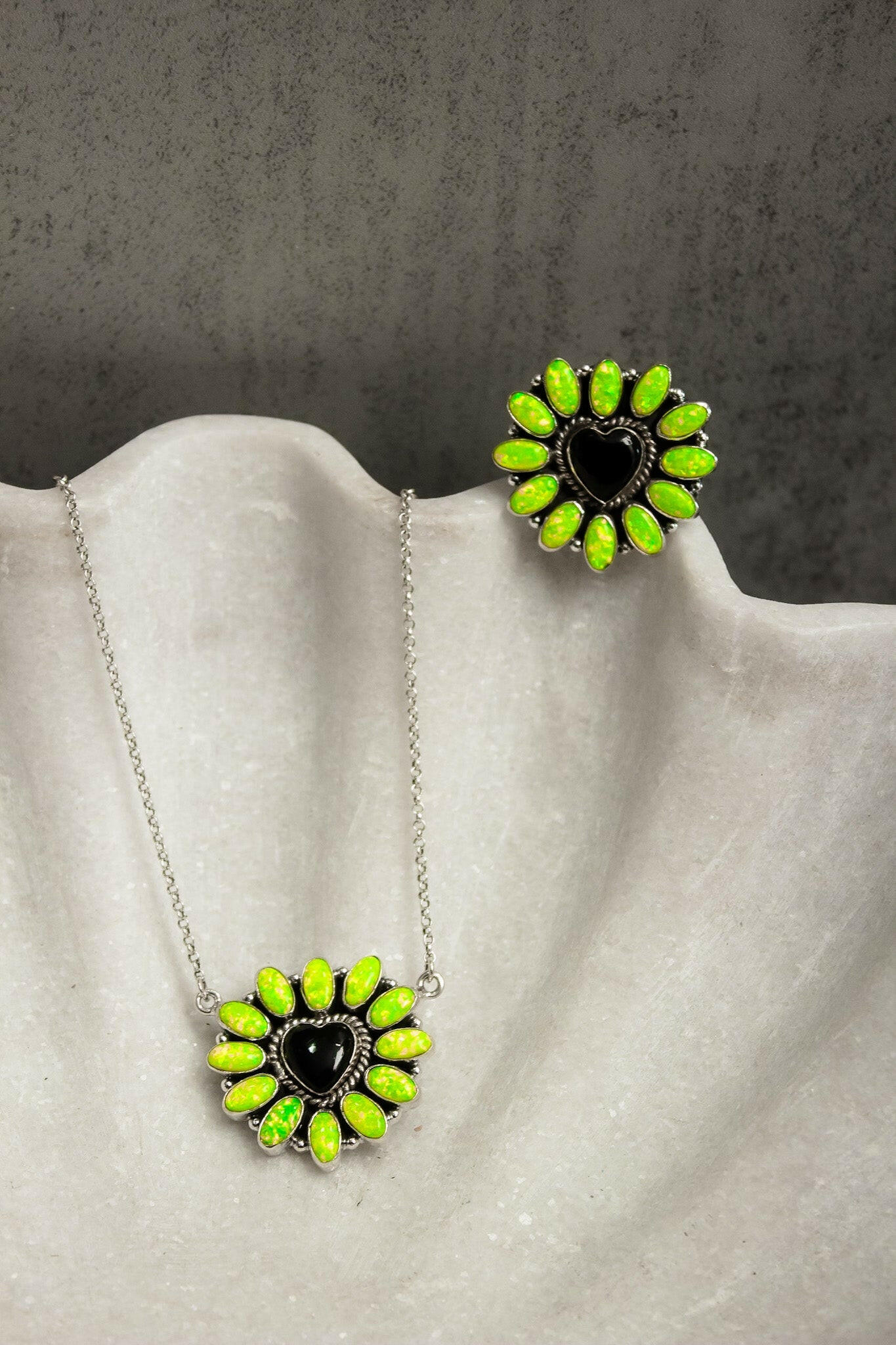 Hearts and Mixed Stone Sterling Silver Necklaces & Rings-Chain Necklaces-Krush Kandy, Women's Online Fashion Boutique Located in Phoenix, Arizona (Scottsdale Area)