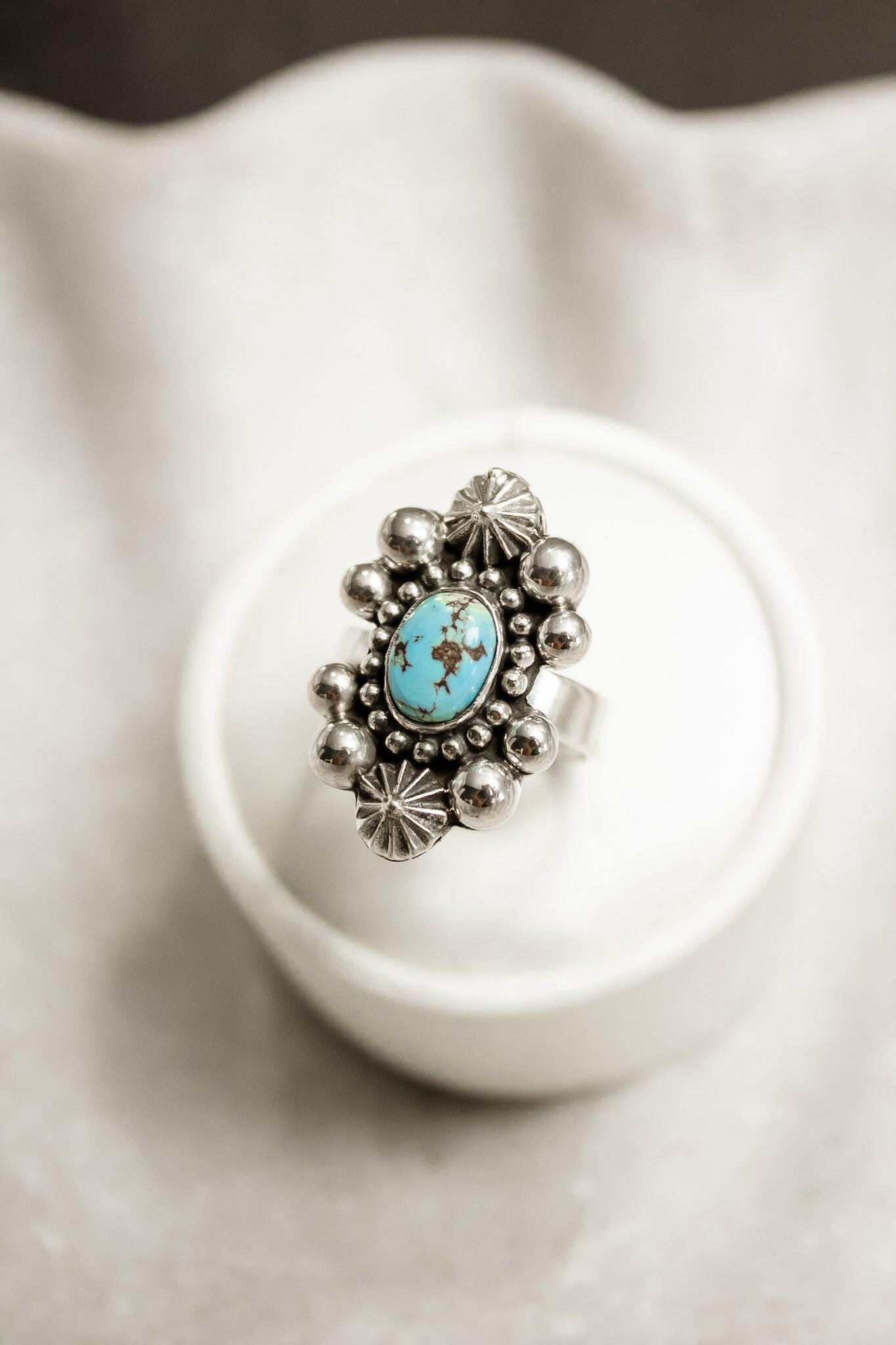 Single Stone Golden Hills Sterling Silver Concho Ring-Statement Rings-Krush Kandy, Women's Online Fashion Boutique Located in Phoenix, Arizona (Scottsdale Area)