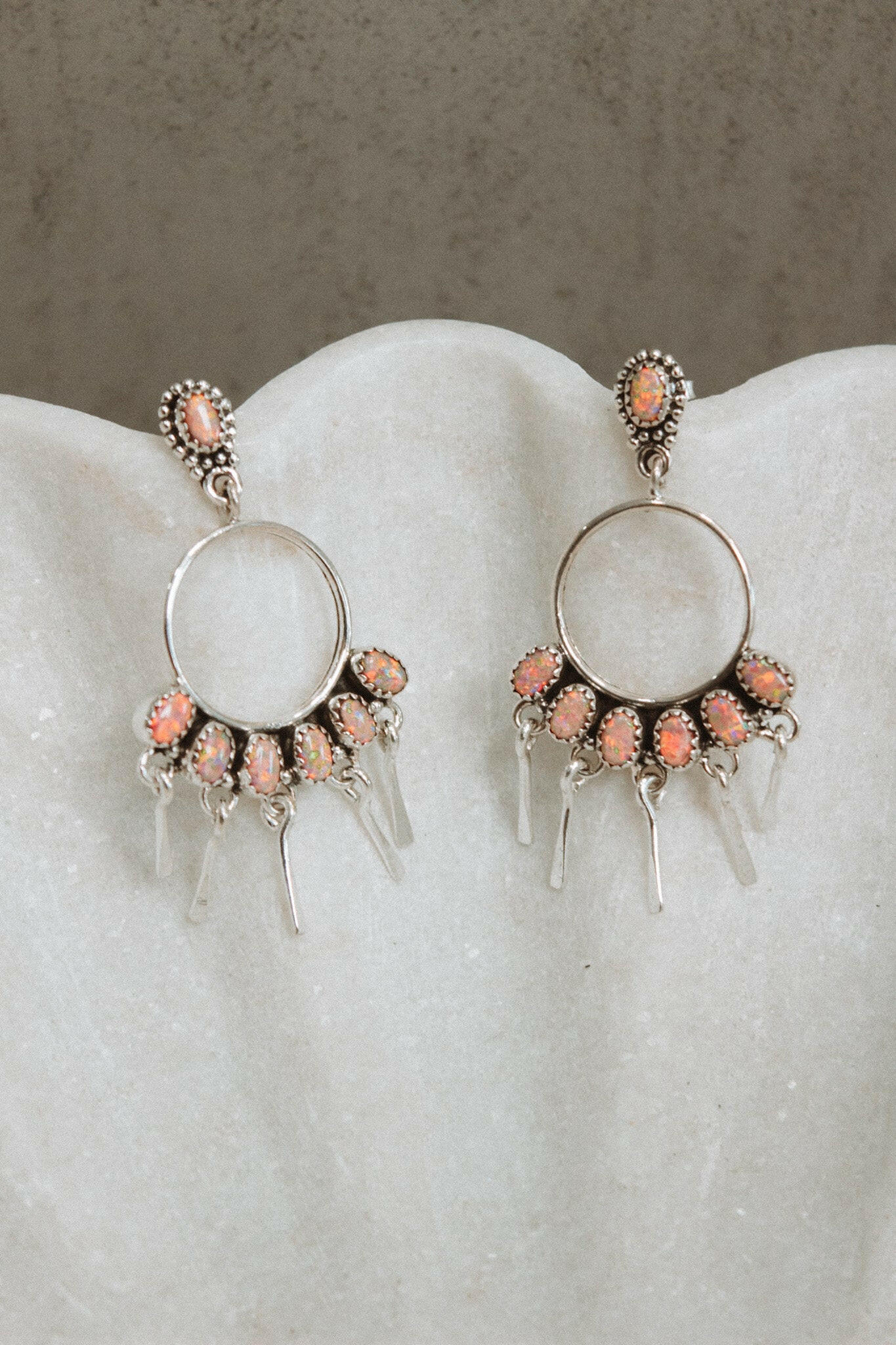 7 Jewel Hoop Studded Dangle Earring-Drop Earrings-Krush Kandy, Women's Online Fashion Boutique Located in Phoenix, Arizona (Scottsdale Area)