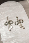 Stone Bliss Sterling Silver Bow Earrings-Stud Earrings-Krush Kandy, Women's Online Fashion Boutique Located in Phoenix, Arizona (Scottsdale Area)