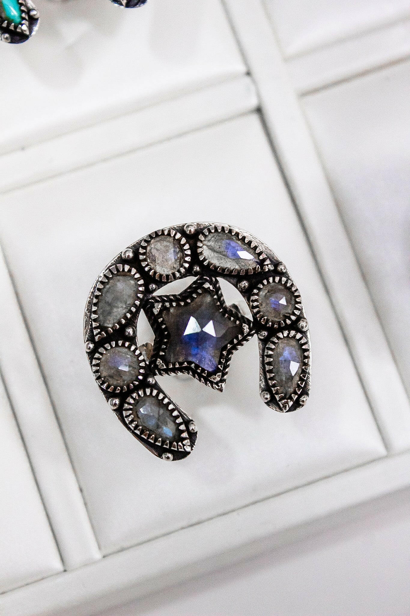 Horseshoe & Star Stone Cluster Ring-Cluster Rings-Krush Kandy, Women's Online Fashion Boutique Located in Phoenix, Arizona (Scottsdale Area)