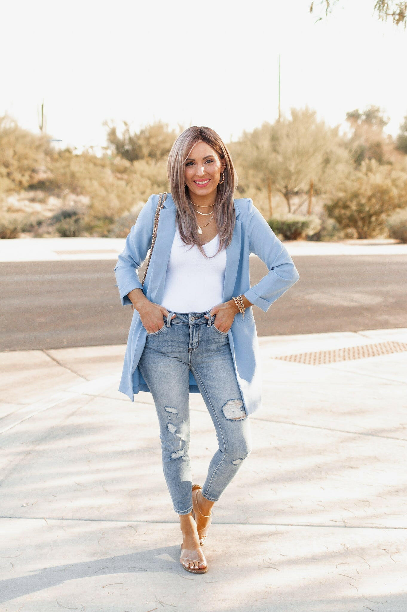 Zoom Meeting Lined Long Blazer Jacket-Blazers-Krush Kandy, Women's Online Fashion Boutique Located in Phoenix, Arizona (Scottsdale Area)