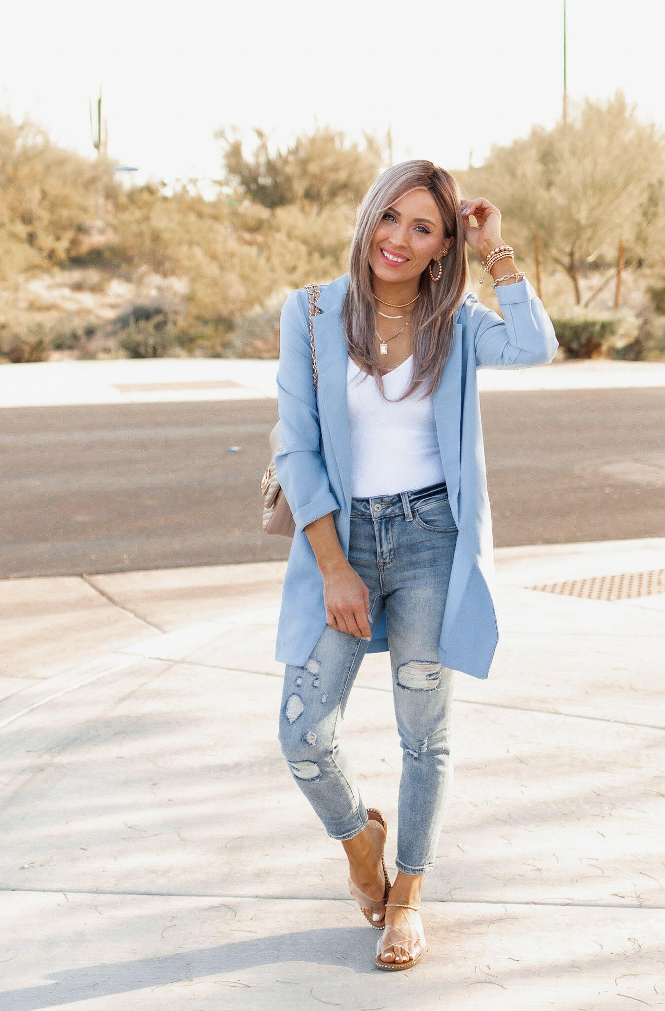 Zoom Meeting Lined Long Blazer Jacket-Blazers-Krush Kandy, Women's Online Fashion Boutique Located in Phoenix, Arizona (Scottsdale Area)