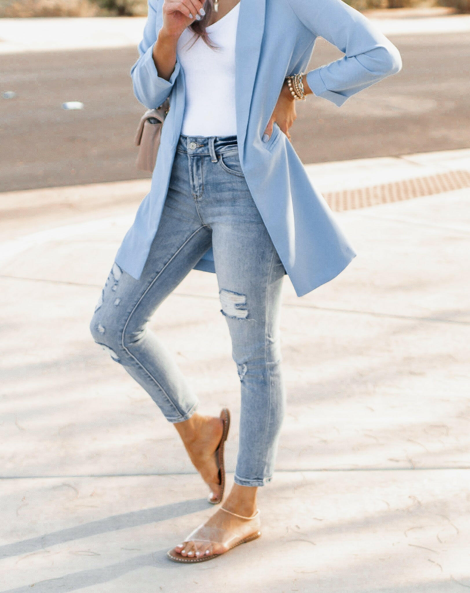 Zoom Meeting Lined Long Blazer Jacket-Blazers-Krush Kandy, Women's Online Fashion Boutique Located in Phoenix, Arizona (Scottsdale Area)