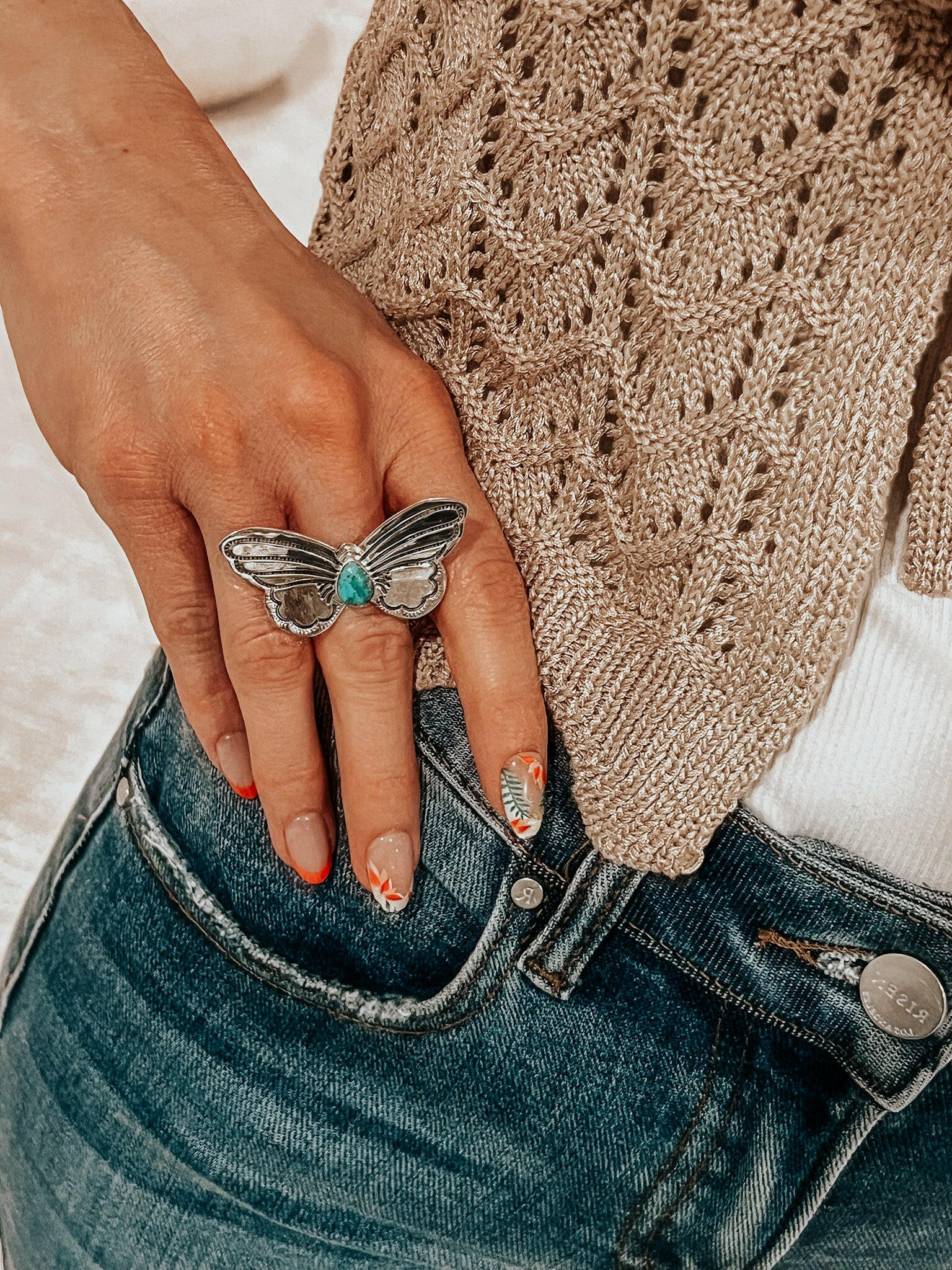 Single Stone Butterfly Ring-Statement Rings-Krush Kandy, Women's Online Fashion Boutique Located in Phoenix, Arizona (Scottsdale Area)