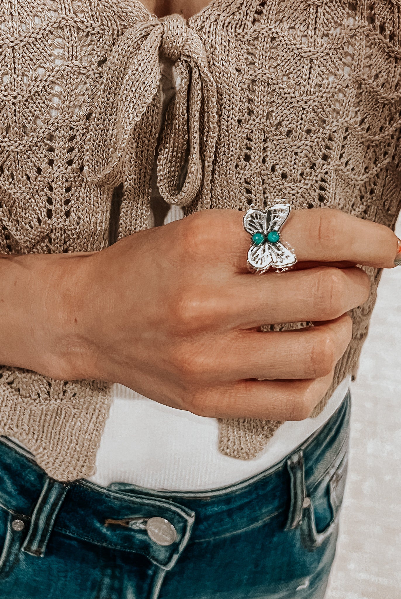 Butterfly Stone Ring | By KKB-Band Rings-Krush Kandy, Women's Online Fashion Boutique Located in Phoenix, Arizona (Scottsdale Area)