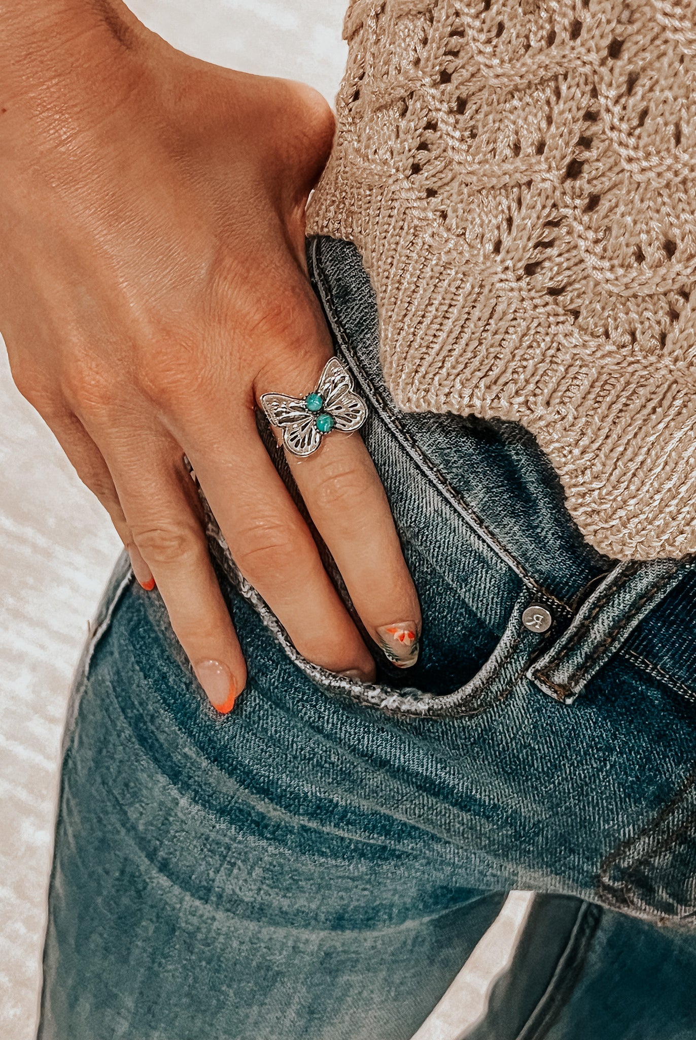 Butterfly Stone Ring | By KKB-Band Rings-Krush Kandy, Women's Online Fashion Boutique Located in Phoenix, Arizona (Scottsdale Area)