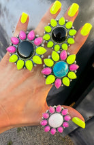 OPAL Sunflower Cluster Sterling Silver Rings | PREORDER-Cluster Rings-Krush Kandy, Women's Online Fashion Boutique Located in Phoenix, Arizona (Scottsdale Area)