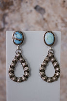 Sterling Concho & Stone Earrings-Stud Earrings-Krush Kandy, Women's Online Fashion Boutique Located in Phoenix, Arizona (Scottsdale Area)