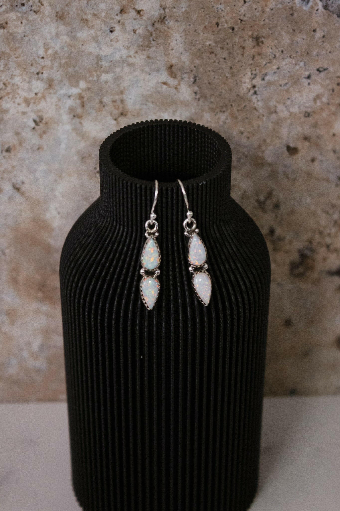 Aria Two Stone Droplet Earrings-Stud Earrings-Krush Kandy, Women's Online Fashion Boutique Located in Phoenix, Arizona (Scottsdale Area)