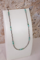 Turquoise Slab Cluster & Desert Pearl Necklace-Chain Necklaces-Krush Kandy, Women's Online Fashion Boutique Located in Phoenix, Arizona (Scottsdale Area)