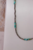 Turquoise Slab Cluster & Desert Pearl Necklace-Chain Necklaces-Krush Kandy, Women's Online Fashion Boutique Located in Phoenix, Arizona (Scottsdale Area)