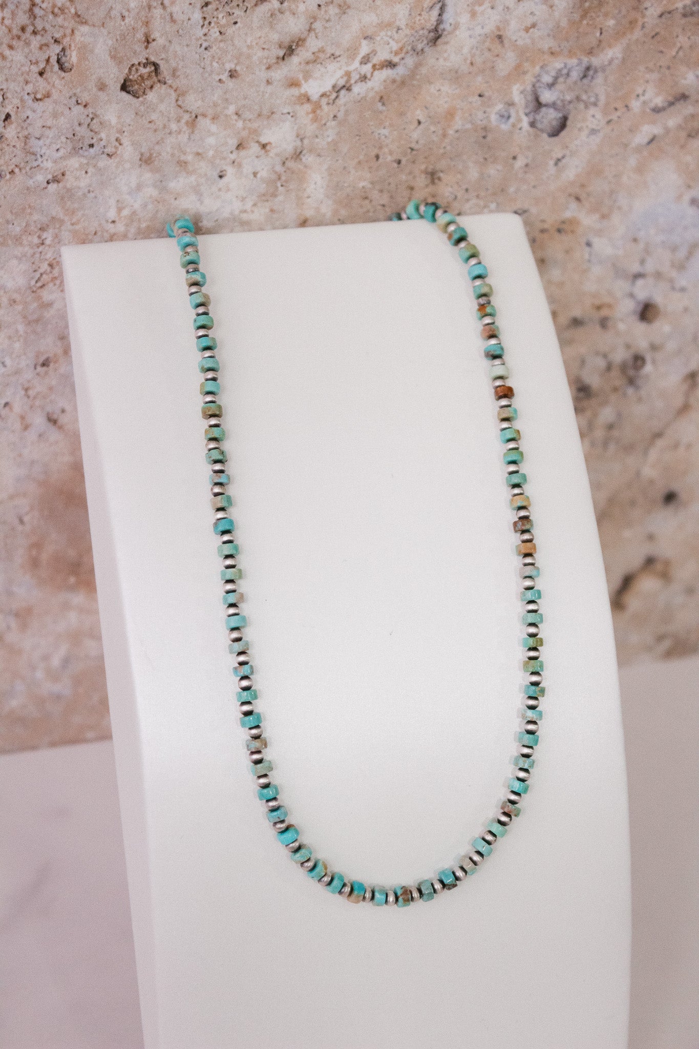 Turquoise Slab Cluster & Desert Pearl Necklace-Chain Necklaces-Krush Kandy, Women's Online Fashion Boutique Located in Phoenix, Arizona (Scottsdale Area)