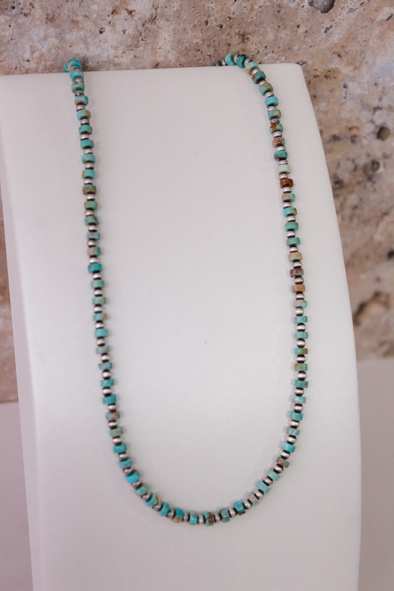 Turquoise Slab Cluster & Desert Pearl Necklace-Chain Necklaces-Krush Kandy, Women's Online Fashion Boutique Located in Phoenix, Arizona (Scottsdale Area)