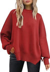 Luxe Viscose Cozy Comfort Side Slit Sweater-Sweaters-Krush Kandy, Women's Online Fashion Boutique Located in Phoenix, Arizona (Scottsdale Area)