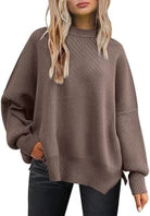 Luxe Viscose Cozy Comfort Side Slit Sweater-Sweaters-Krush Kandy, Women's Online Fashion Boutique Located in Phoenix, Arizona (Scottsdale Area)