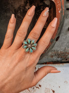 Mini Daisy Blossom Boho Sterling Silver Cluster Ring-Cluster Rings-Krush Kandy, Women's Online Fashion Boutique Located in Phoenix, Arizona (Scottsdale Area)