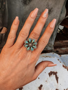 Mini Daisy Blossom Boho Sterling Silver Cluster Ring-Cluster Rings-Krush Kandy, Women's Online Fashion Boutique Located in Phoenix, Arizona (Scottsdale Area)