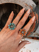 Mini Daisy Blossom Boho Sterling Silver Cluster Ring-Cluster Rings-Krush Kandy, Women's Online Fashion Boutique Located in Phoenix, Arizona (Scottsdale Area)