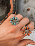 Mini Daisy Blossom Boho Sterling Silver Cluster Ring-Cluster Rings-Krush Kandy, Women's Online Fashion Boutique Located in Phoenix, Arizona (Scottsdale Area)