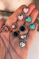 Ava Heart Stone Stud Earring | Multiple Stone Options-Stud Earrings-Krush Kandy, Women's Online Fashion Boutique Located in Phoenix, Arizona (Scottsdale Area)