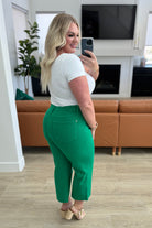 JUDY BLUE Lisa High Rise Control Top Wide Leg Crop Jeans in Kelly Green-Jeans-Krush Kandy, Women's Online Fashion Boutique Located in Phoenix, Arizona (Scottsdale Area)