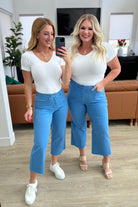 JUDY BLUE Lisa High Rise Control Top Wide Leg Crop Jeans in Sky Blue-Jeans-Krush Kandy, Women's Online Fashion Boutique Located in Phoenix, Arizona (Scottsdale Area)