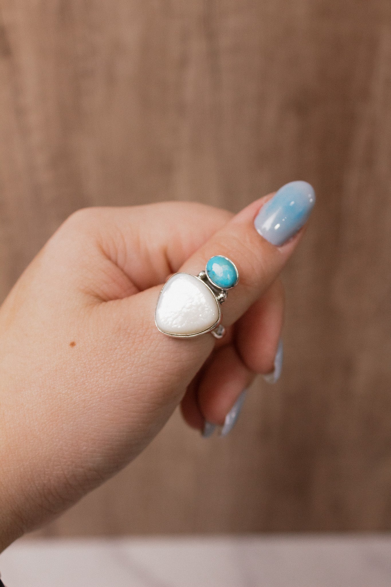 White Shell & Stone Ring-Ring Sizers-Krush Kandy, Women's Online Fashion Boutique Located in Phoenix, Arizona (Scottsdale Area)