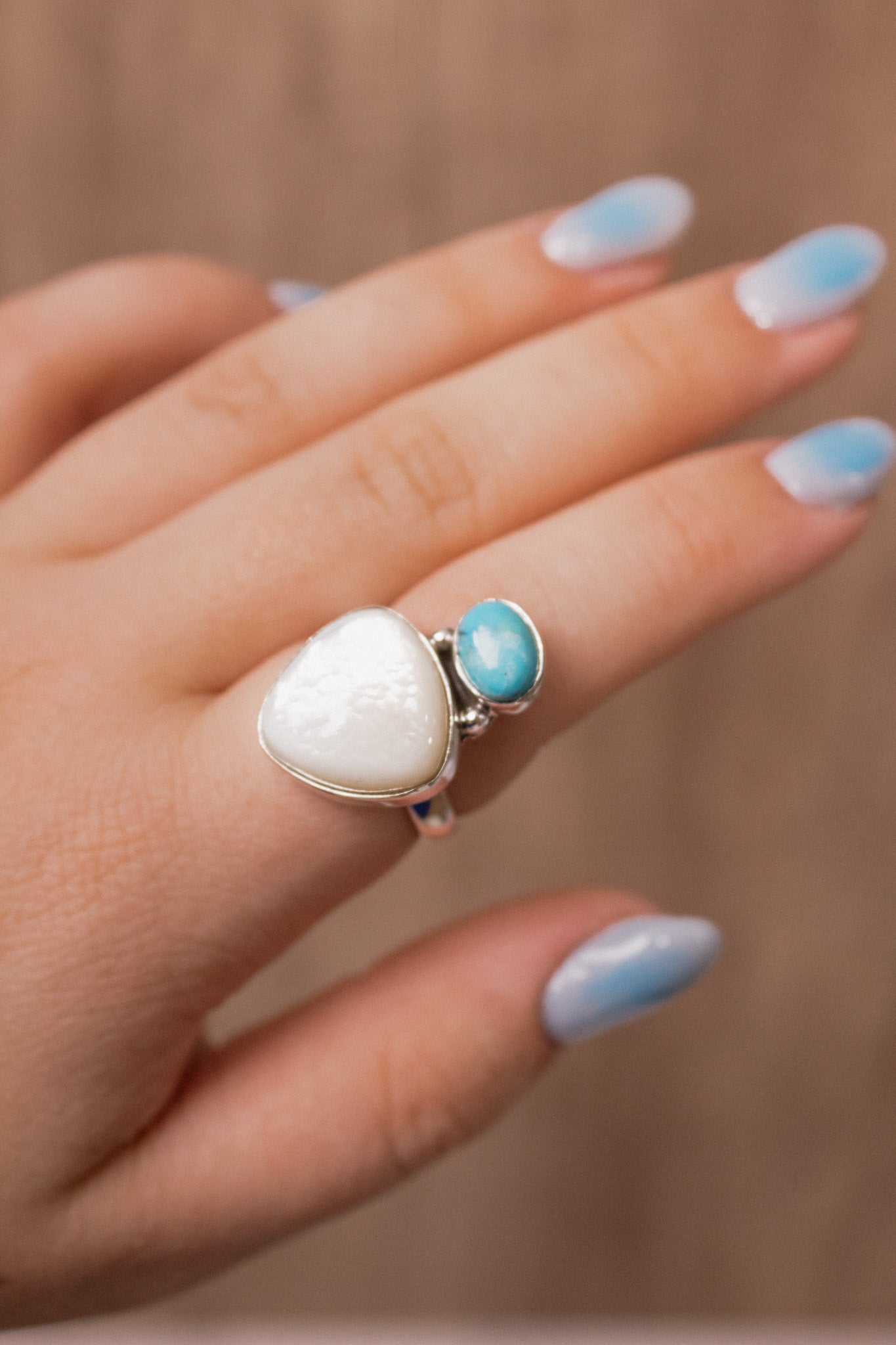 White Shell & Stone Ring-Ring Sizers-Krush Kandy, Women's Online Fashion Boutique Located in Phoenix, Arizona (Scottsdale Area)