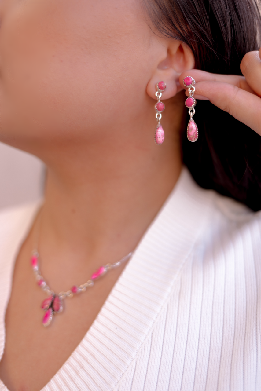 High Desert Glow Jasper Necklace and Earrings Set-Necklaces-Krush Kandy, Women's Online Fashion Boutique Located in Phoenix, Arizona (Scottsdale Area)