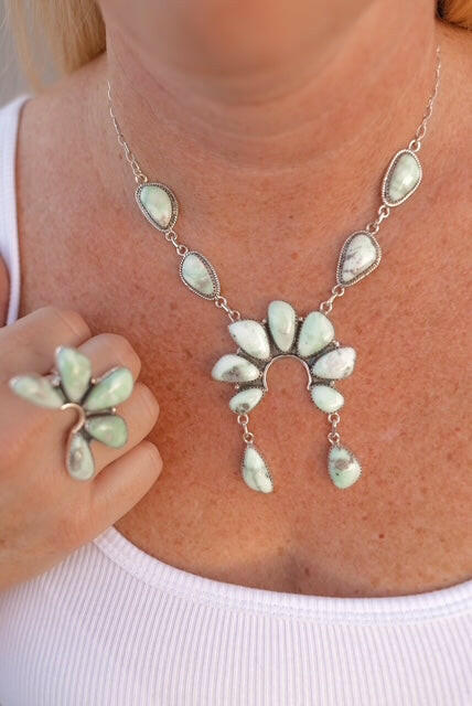 Paloma's Stone Necklace & Ring Set-Necklaces-Krush Kandy, Women's Online Fashion Boutique Located in Phoenix, Arizona (Scottsdale Area)