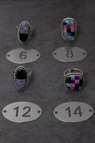 Blended Opal Checkered Stone Ring-Ring Sizers-Krush Kandy, Women's Online Fashion Boutique Located in Phoenix, Arizona (Scottsdale Area)