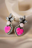 Best Of Both Worlds White CZ & Pink Stone Earrings-Stud Earrings-Krush Kandy, Women's Online Fashion Boutique Located in Phoenix, Arizona (Scottsdale Area)