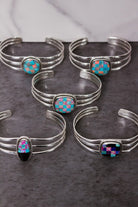 Multi Checkered Sterling Cuff-Chain Bracelets-Krush Kandy, Women's Online Fashion Boutique Located in Phoenix, Arizona (Scottsdale Area)