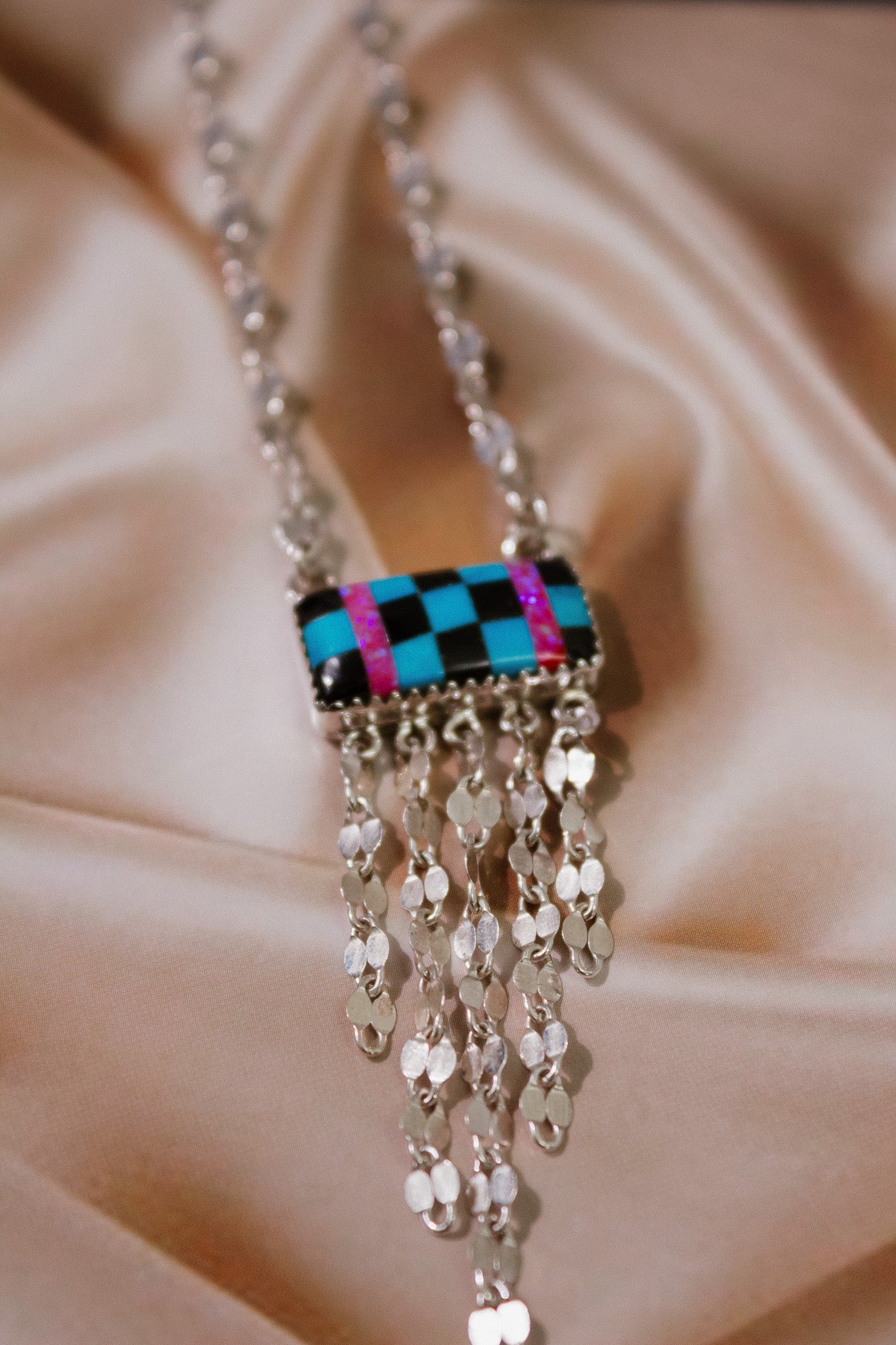 Pink turquoise necklace online