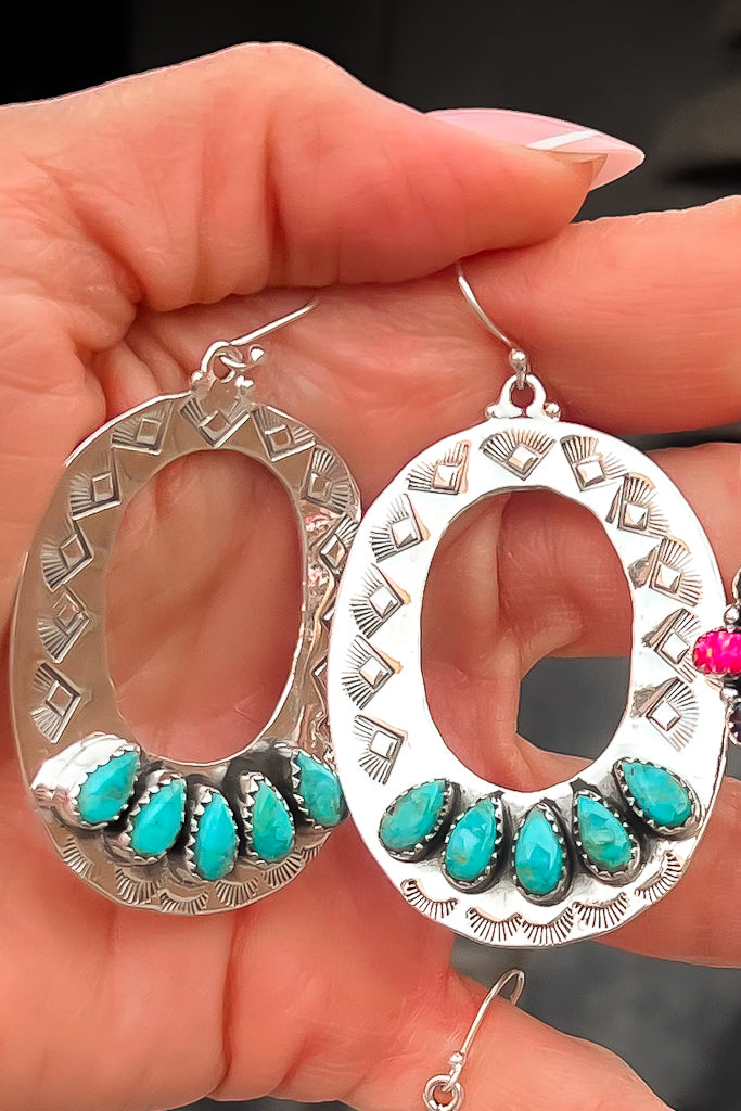 Country Gal Sterling Silver Stone Earrings | Krush Exclusive-Earrings-Krush Kandy, Women's Online Fashion Boutique Located in Phoenix, Arizona (Scottsdale Area)