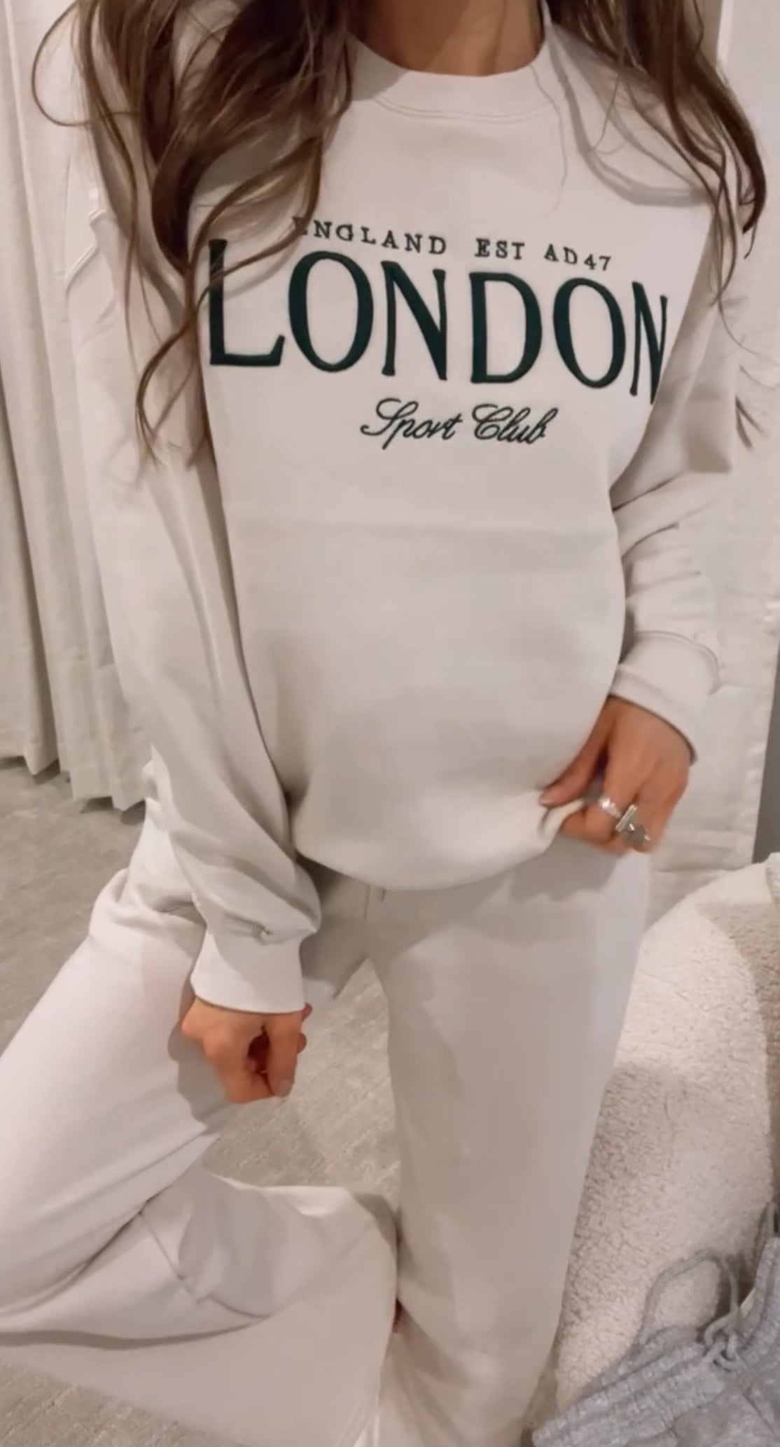 London Sport Club Embroidered Crewneck-Sweatshirts-Krush Kandy, Women's Online Fashion Boutique Located in Phoenix, Arizona (Scottsdale Area)