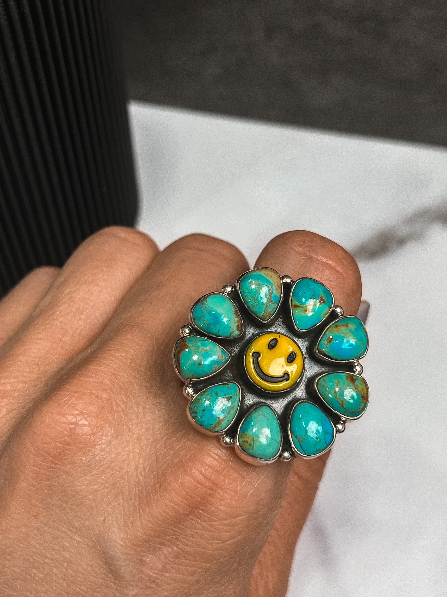 Smile Stone Sterling Silver Cluster Ring | PREORDER-Cluster Rings-Krush Kandy, Women's Online Fashion Boutique Located in Phoenix, Arizona (Scottsdale Area)