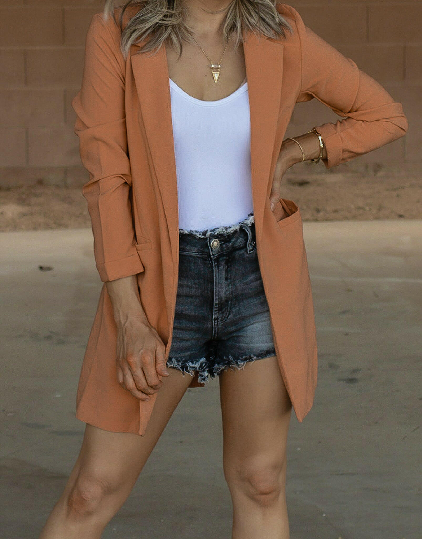 Zoom Meeting Lined Long Blazer Jacket-Blazers-Krush Kandy, Women's Online Fashion Boutique Located in Phoenix, Arizona (Scottsdale Area)