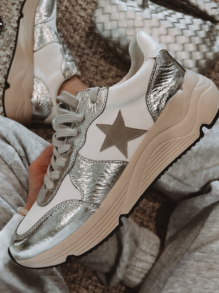 The Cosmo Metallic Star Sneakers-Sneakers-Krush Kandy, Women's Online Fashion Boutique Located in Phoenix, Arizona (Scottsdale Area)