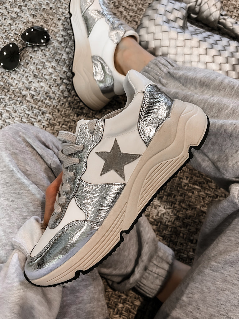 The Cosmo Metallic Star Sneakers-Sneakers-Krush Kandy, Women's Online Fashion Boutique Located in Phoenix, Arizona (Scottsdale Area)