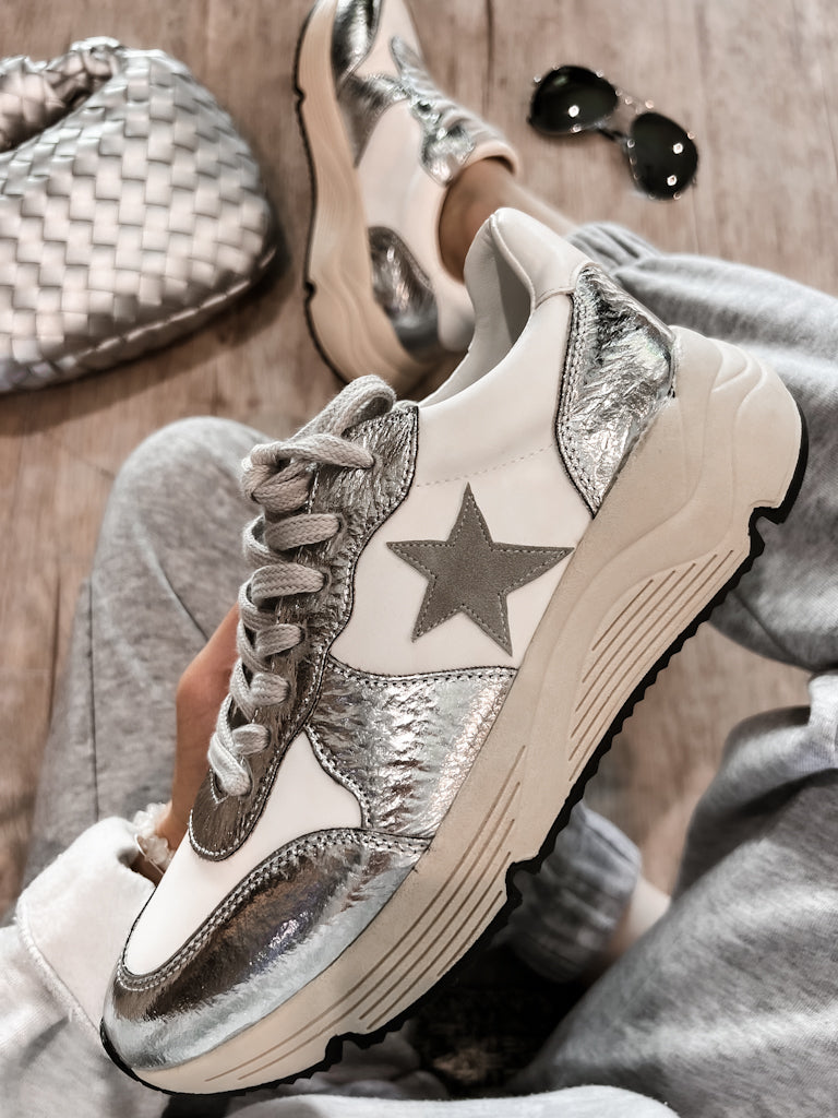 The Cosmo Metallic Star Sneakers-Sneakers-Krush Kandy, Women's Online Fashion Boutique Located in Phoenix, Arizona (Scottsdale Area)