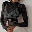 Chic Lace Mesh Top-Long Sleeve Tops-Krush Kandy, Women's Online Fashion Boutique Located in Phoenix, Arizona (Scottsdale Area)