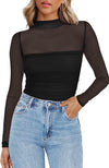 Elevated Long Sleeve Mesh Top