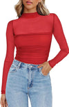 Elevated Long Sleeve Mesh Top