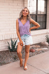 POL Simpler Times V-Neck Tank | S-3X-Tanks-Krush Kandy, Women's Online Fashion Boutique Located in Phoenix, Arizona (Scottsdale Area)