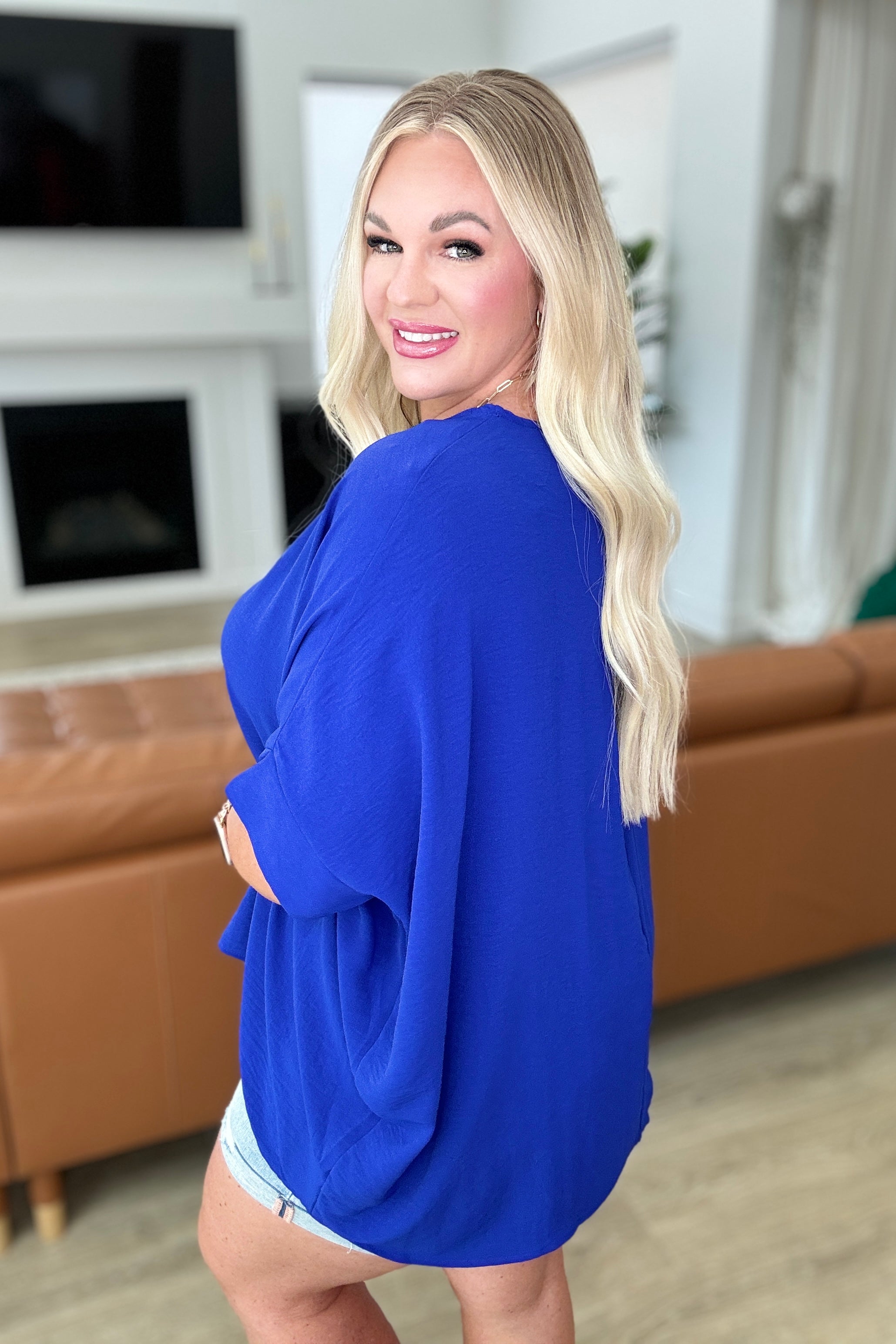 Feels Like Me Dolman Sleeve Top in Royal Blue-Short Sleeve Tops-Krush Kandy, Women's Online Fashion Boutique Located in Phoenix, Arizona (Scottsdale Area)